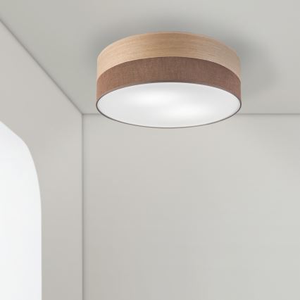 Stropné svietidlo SIRJA WOOD 2xE27/15W/230V pr. 45 cm hnedá/dub