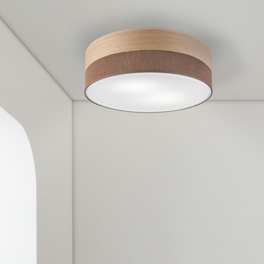 Stropné svietidlo SIRJA WOOD 2xE27/15W/230V pr. 45 cm hnedá/dub
