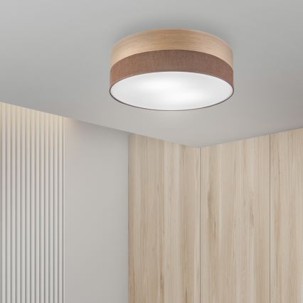 Stropné svietidlo SIRJA WOOD 2xE27/15W/230V pr. 45 cm hnedá/dub
