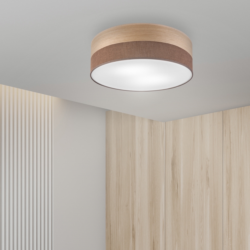 Stropné svietidlo SIRJA WOOD 2xE27/15W/230V pr. 45 cm hnedá/dub