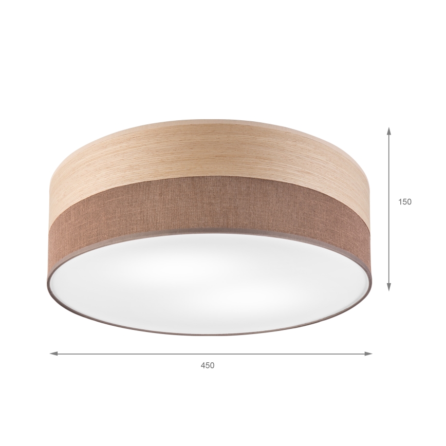 Stropné svietidlo SIRJA WOOD 2xE27/15W/230V pr. 45 cm hnedá/dub
