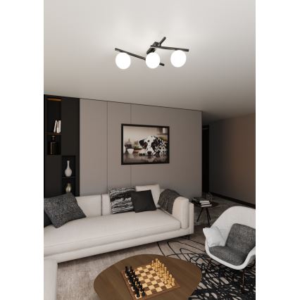Stropné svietidlo SMART 3xE14/10W/230V čierna/biela