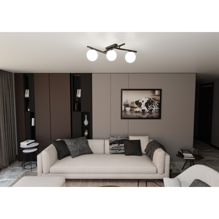 Stropné svietidlo SMART 3xE14/10W/230V čierna/biela