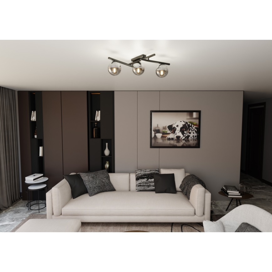 Stropné svietidlo SMART 3xE14/10W/230V čierna/šedá