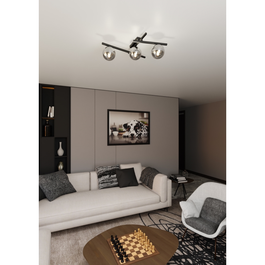 Stropné svietidlo SMART 3xE14/10W/230V čierna/šedá