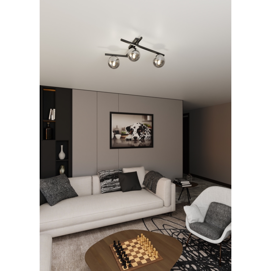 Stropné svietidlo SMART 3xE14/10W/230V čierna/šedá