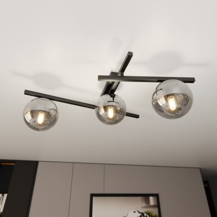 Stropné svietidlo SMART 3xE14/10W/230V čierna/šedá