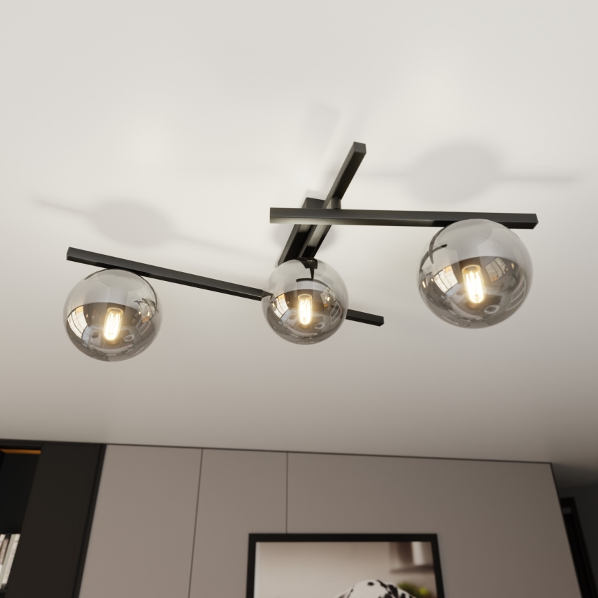 Stropné svietidlo SMART 3xE14/10W/230V čierna/šedá