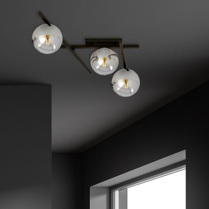 Stropné svietidlo SMART 3xE14/10W/230V čierna/šedá