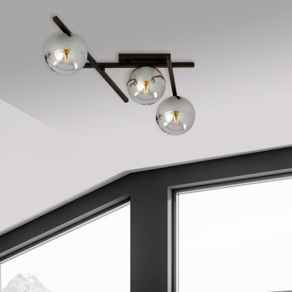 Stropné svietidlo SMART 3xE14/10W/230V čierna/šedá