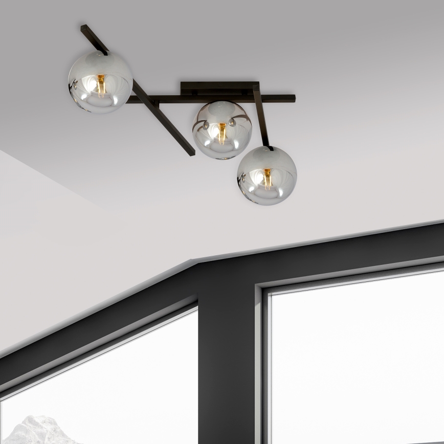 Stropné svietidlo SMART 3xE14/10W/230V čierna/šedá