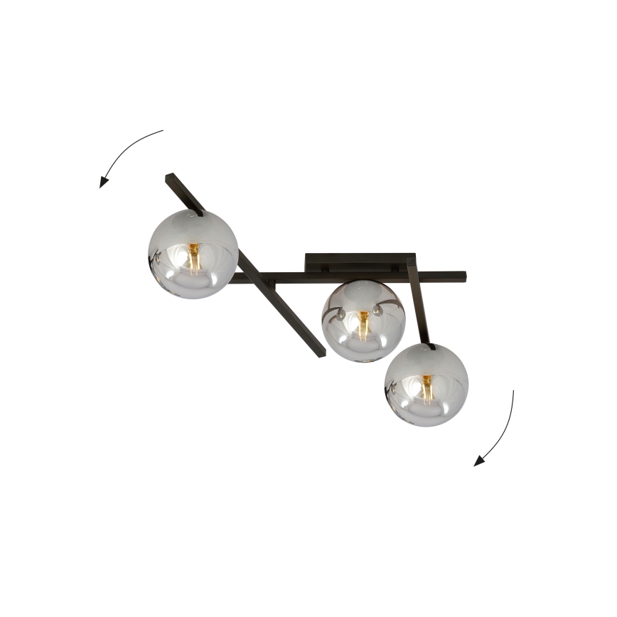 Stropné svietidlo SMART 3xE14/10W/230V čierna/šedá