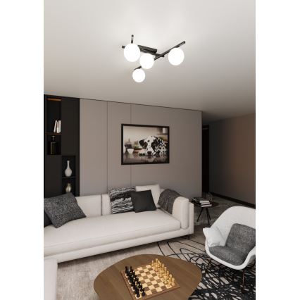 Stropné svietidlo SMART 4xE14/10W/230V čierna/biela