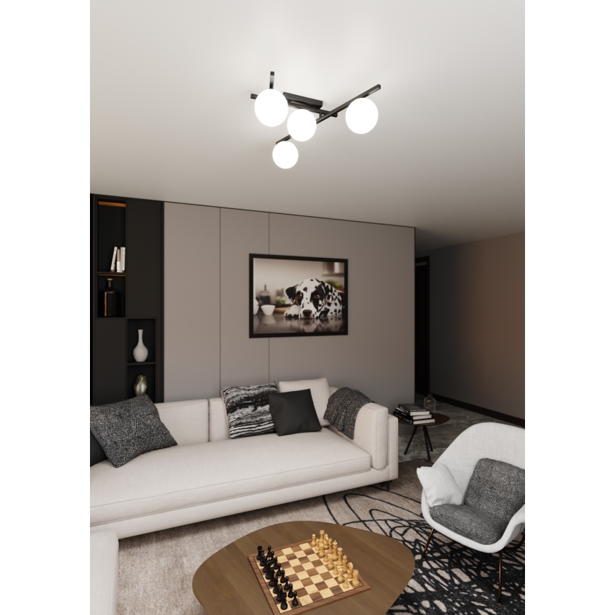 Stropné svietidlo SMART 4xE14/10W/230V čierna/biela