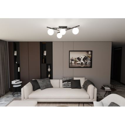 Stropné svietidlo SMART 4xE14/10W/230V čierna/biela