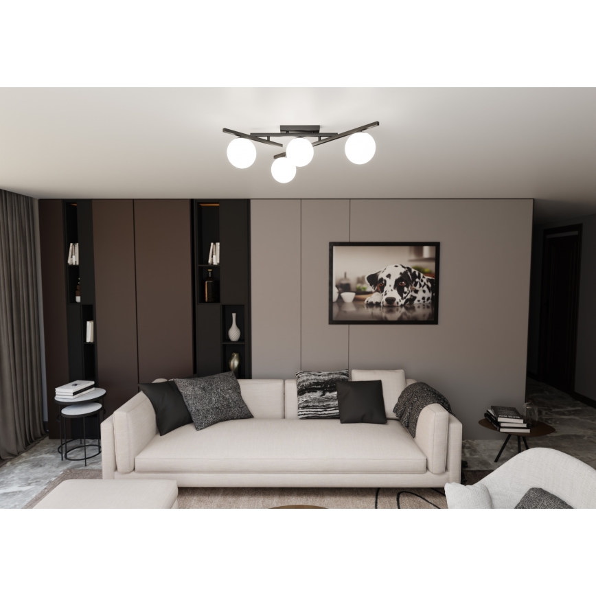 Stropné svietidlo SMART 4xE14/10W/230V čierna/biela