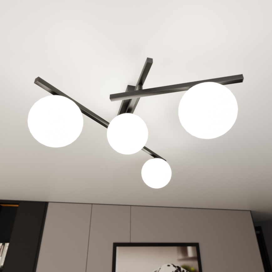Stropné svietidlo SMART 4xE14/10W/230V čierna/biela