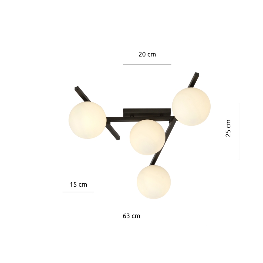 Stropné svietidlo SMART 4xE14/10W/230V čierna/biela