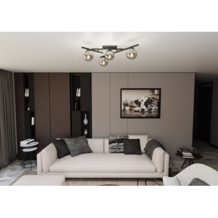 Stropné svietidlo SMART 4xE14/10W/230V čierna/šedá