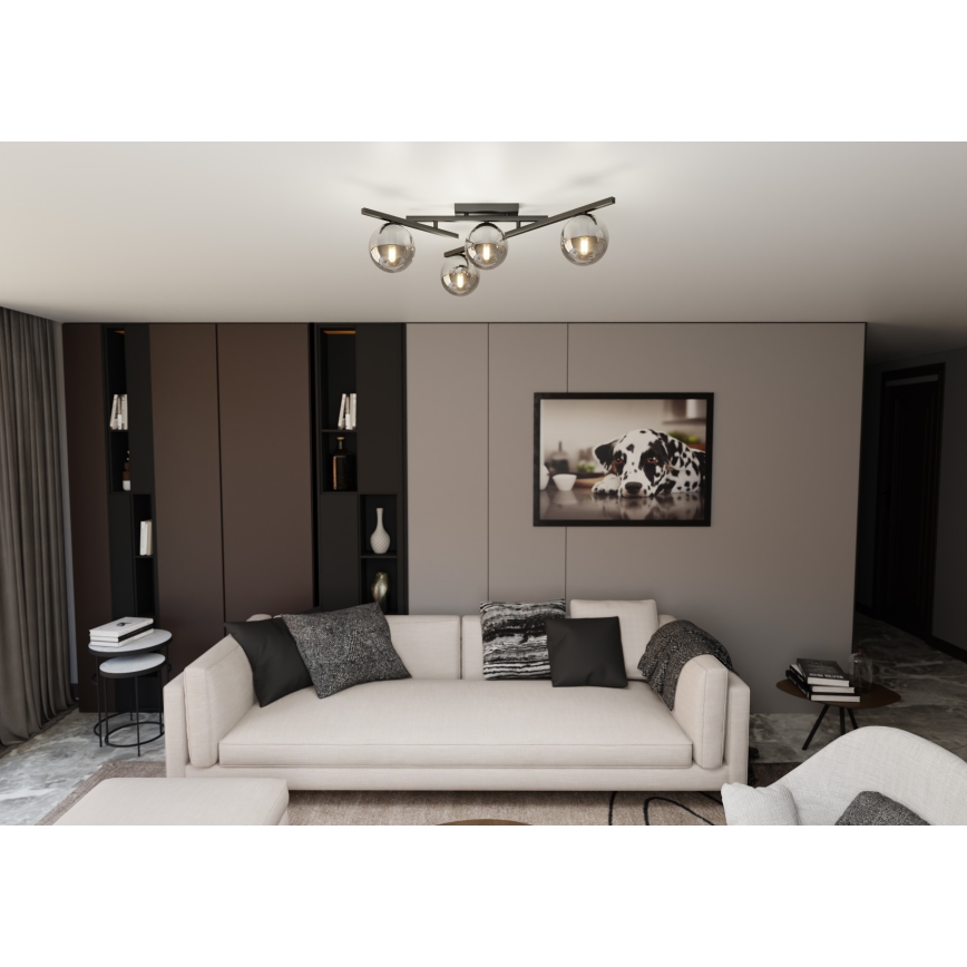 Stropné svietidlo SMART 4xE14/10W/230V čierna/šedá