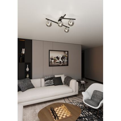 Stropné svietidlo SMART 4xE14/10W/230V čierna/šedá