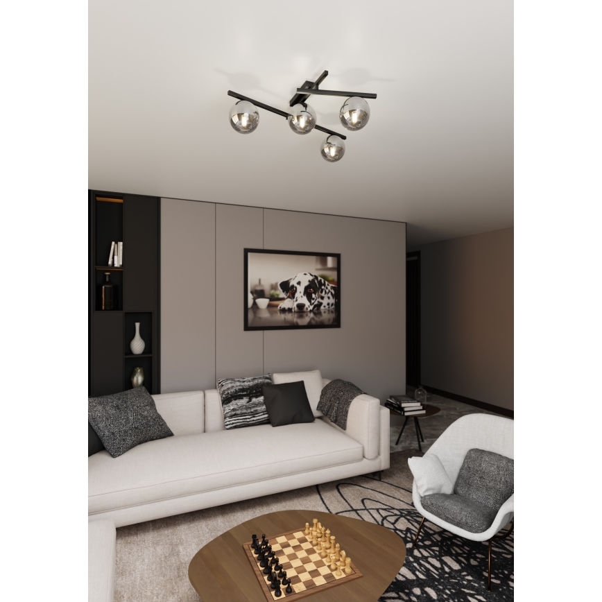 Stropné svietidlo SMART 4xE14/10W/230V čierna/šedá