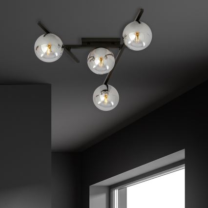 Stropné svietidlo SMART 4xE14/10W/230V čierna/šedá