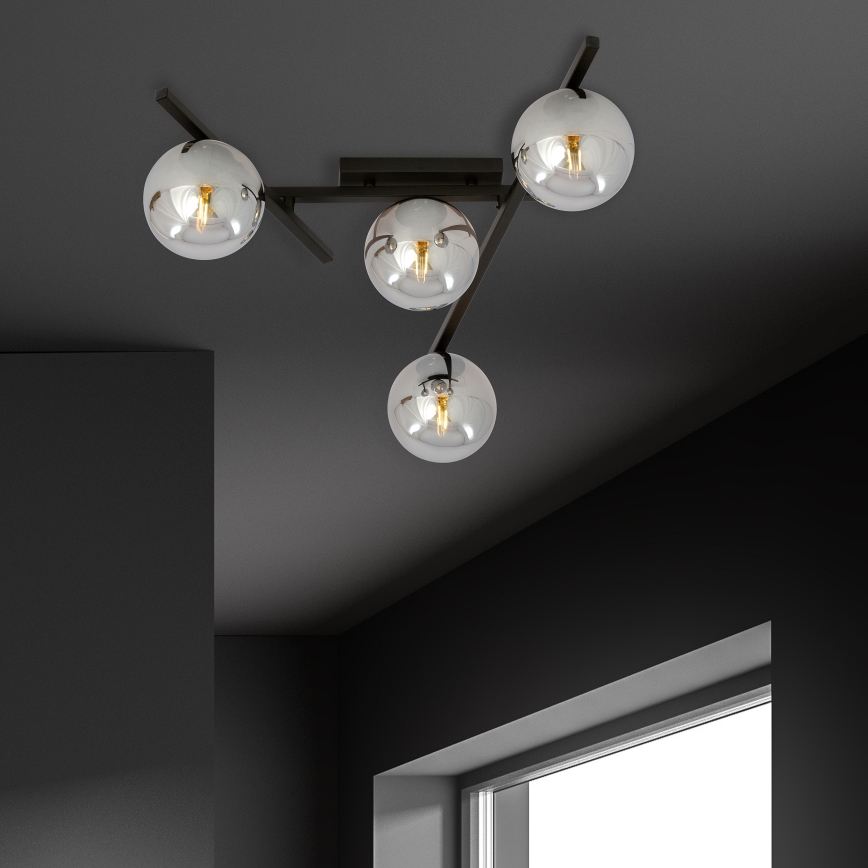 Stropné svietidlo SMART 4xE14/10W/230V čierna/šedá