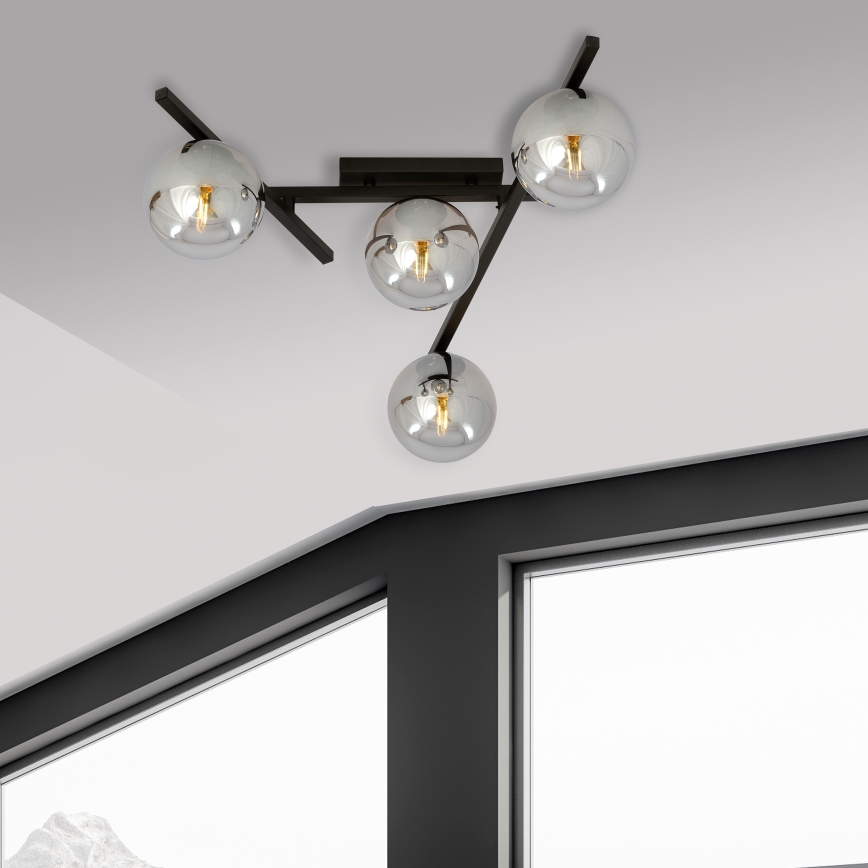 Stropné svietidlo SMART 4xE14/10W/230V čierna/šedá