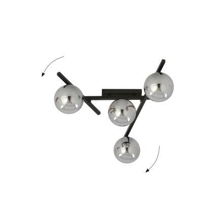 Stropné svietidlo SMART 4xE14/10W/230V čierna/šedá