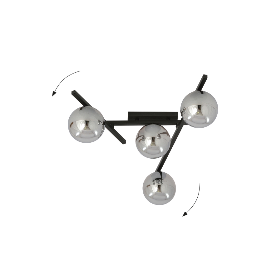 Stropné svietidlo SMART 4xE14/10W/230V čierna/šedá