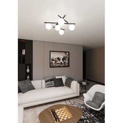Stropné svietidlo SMART 5xE14/10W/230V čierna/biela