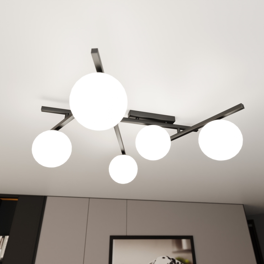 Stropné svietidlo SMART 5xE14/10W/230V čierna/biela