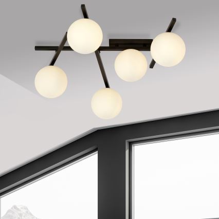 Stropné svietidlo SMART 5xE14/10W/230V čierna/biela