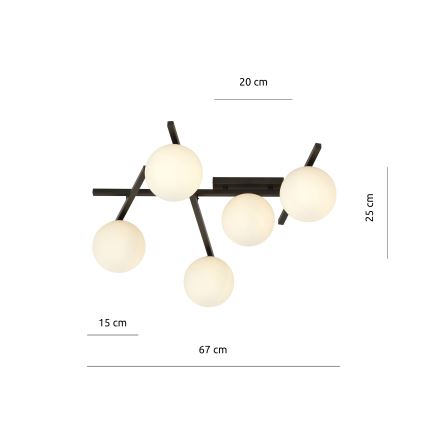 Stropné svietidlo SMART 5xE14/10W/230V čierna/biela