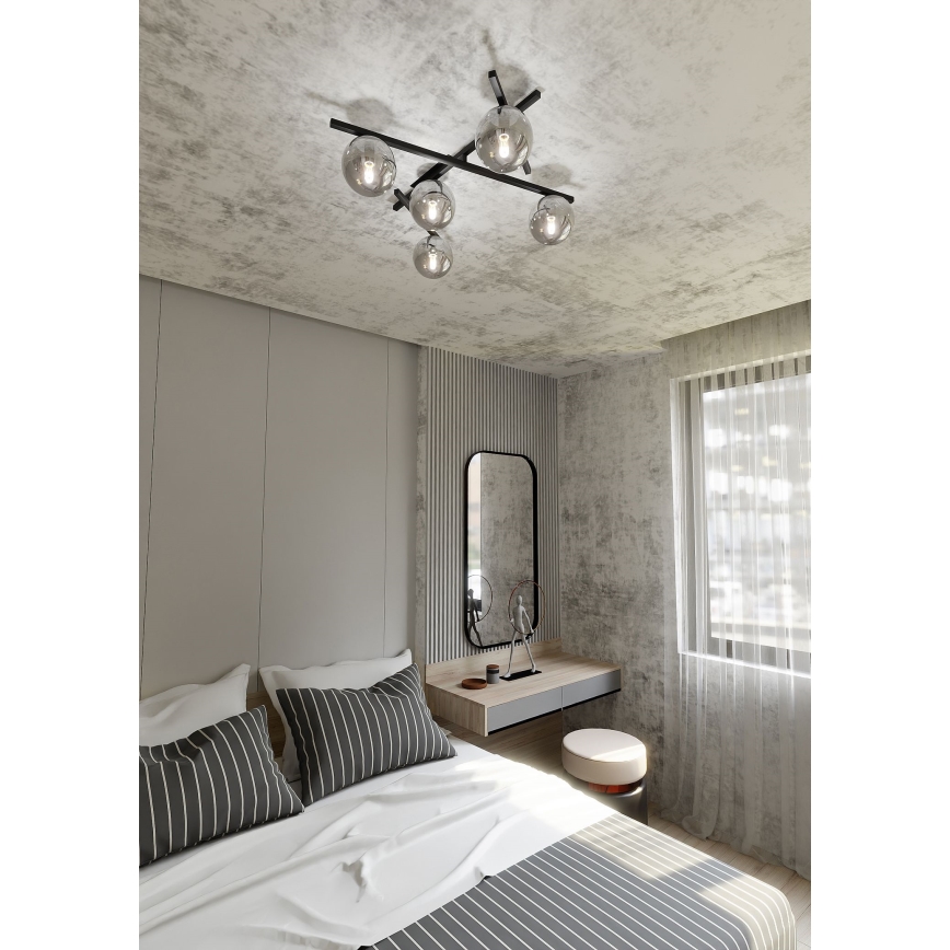 Stropné svietidlo SMART 5xE14/10W/230V čierna/šedá