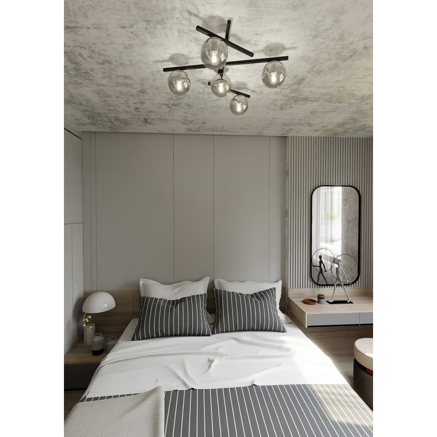 Stropné svietidlo SMART 5xE14/10W/230V čierna/šedá