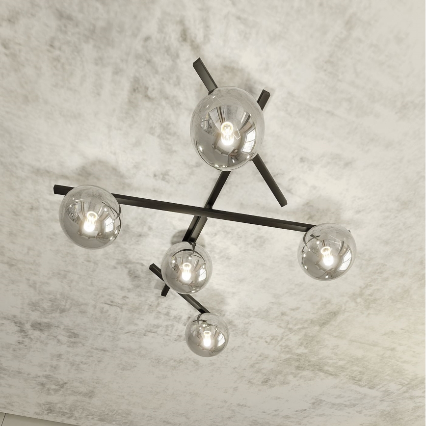 Stropné svietidlo SMART 5xE14/10W/230V čierna/šedá