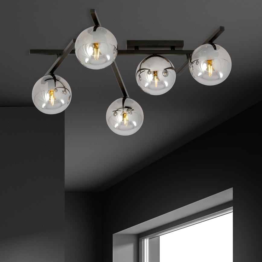 Stropné svietidlo SMART 5xE14/10W/230V čierna/šedá