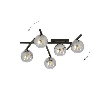 Stropné svietidlo SMART 5xE14/10W/230V čierna/šedá