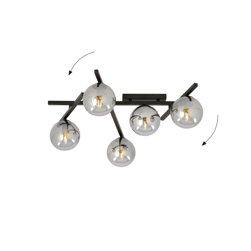 Stropné svietidlo SMART 5xE14/10W/230V čierna/šedá