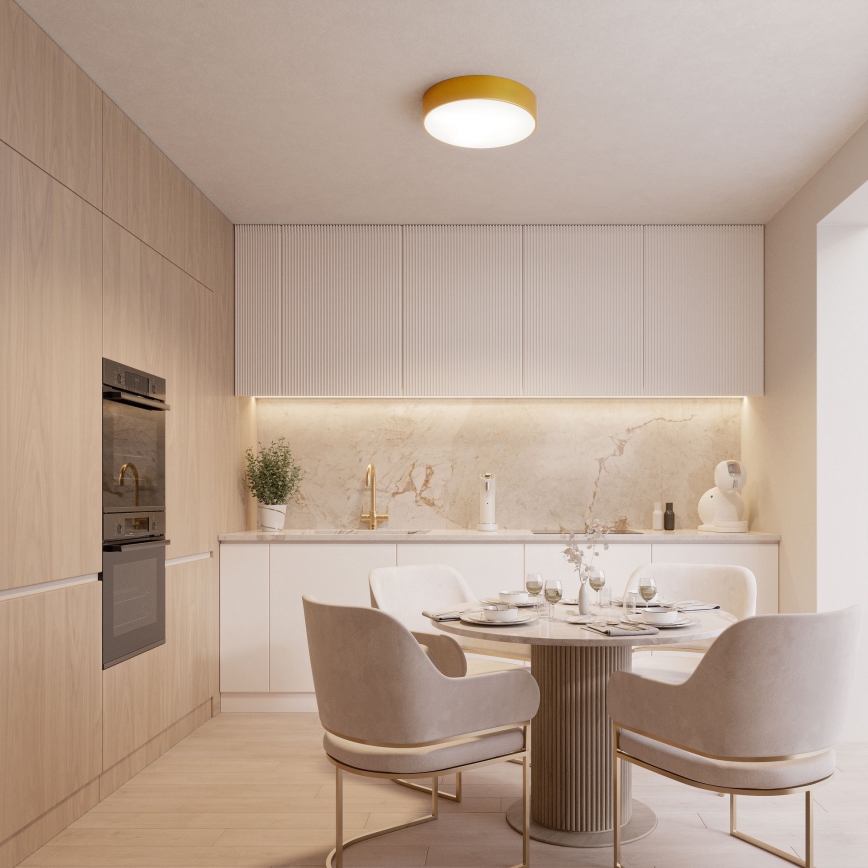 Stropné svietidlo CLEO s pohybovým a súmrakovým senzorom 1xE27/40W/230V, priemer 20 cm, zlaté