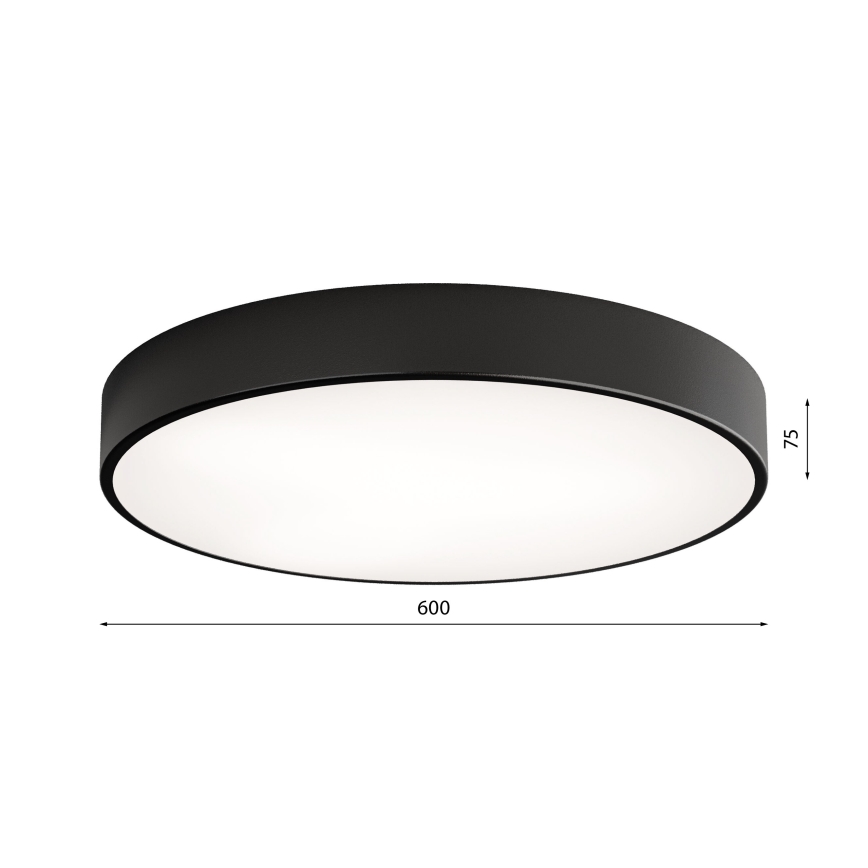 Stropné svietidlo so senzorom CLEO 5xE27/24W/230V pr. 60 cm čierna