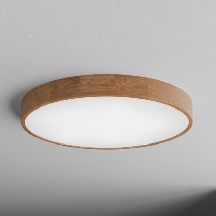 Stropné svietidlo CLEO s pohybovým a súmrakovým senzorom 6xE27/24W/230V, priemer 80 cm, dub
