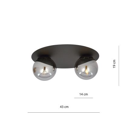 Stropné svietidlo SOLAR 2xE14/10W/230V čierna/šedá