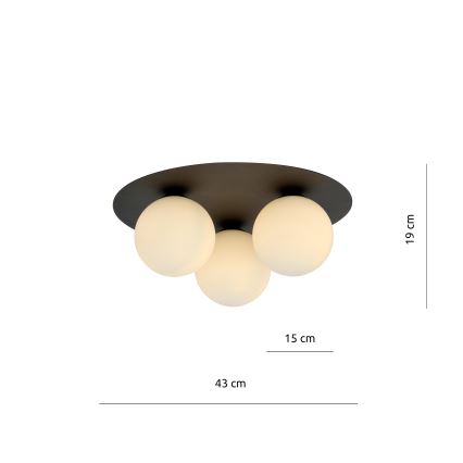Stropné svietidlo SOLAR 3xE14/10W/230V čierna/biela