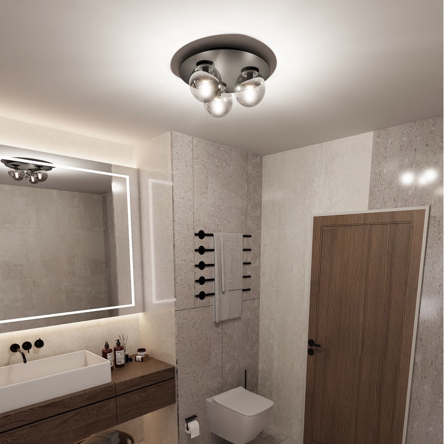 Stropné svietidlo SOLAR 3xE14/10W/230V čierna/šedá