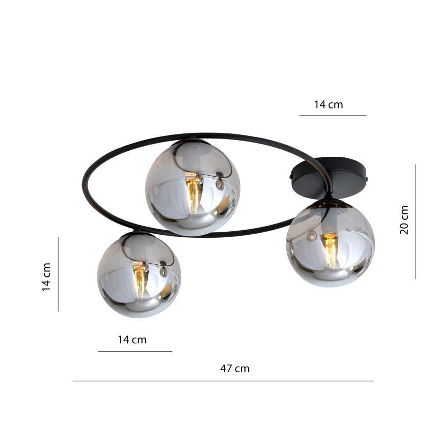 Stropné svietidlo SOPRA 3xE14/10W/230V čierna