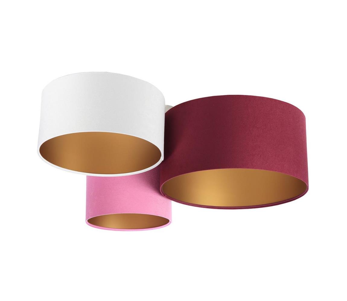 Stropné svietidlo SPACE 3xE27/60W/230V červená/biela/ružová