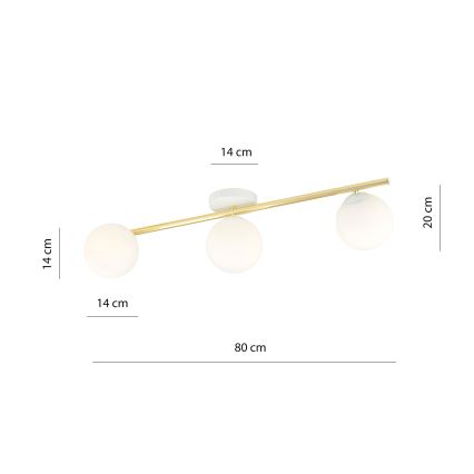 Stropné svietidlo SPLENDI 3xE14/10W/230V biela/zlatá
